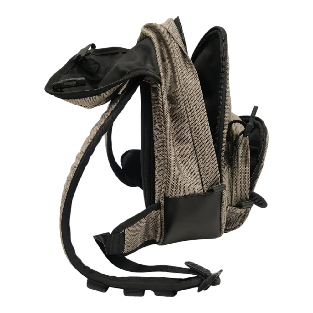 Tumi T2 Ballistic Black Gray Multi Compartment Travel Backpack Waist Carry Bag ;